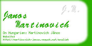 janos martinovich business card